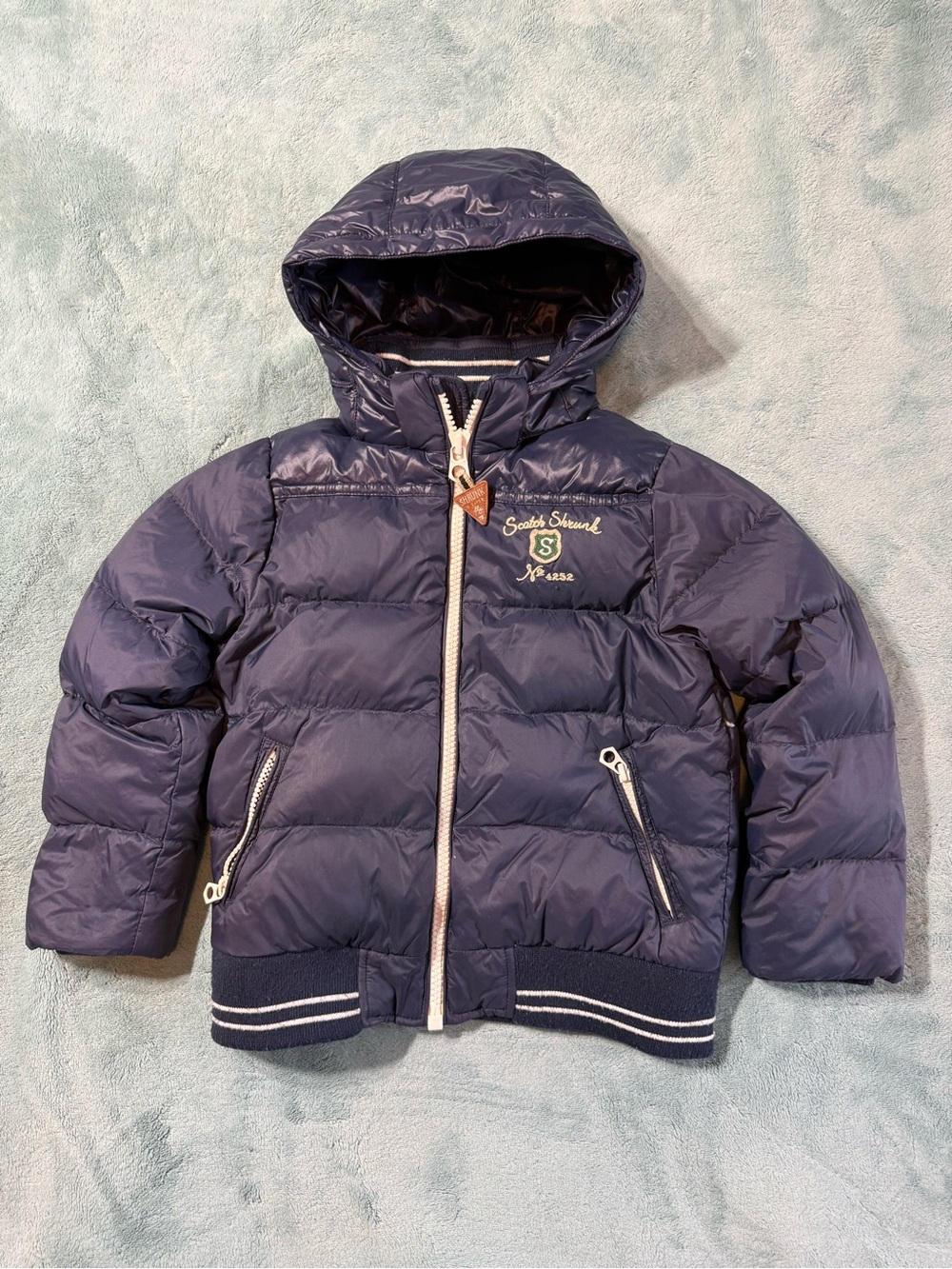 Scotch Shrunk Boys’ Navy Down Puffer Jacket Size 6/116